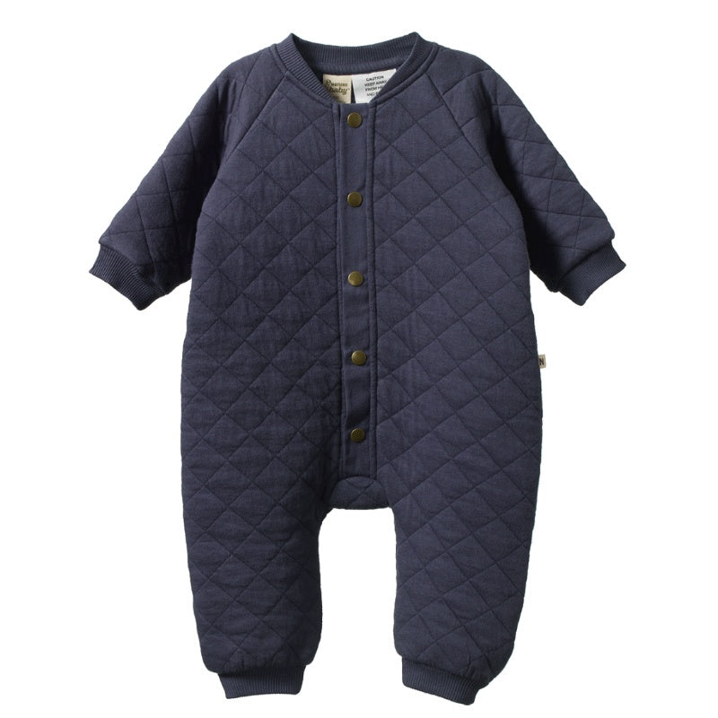 Nature Baby LS Quilted Juno Romper - Mulberry