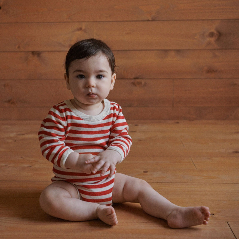 Nature Baby Sawyer Bodysuit - Red Sea Stripe