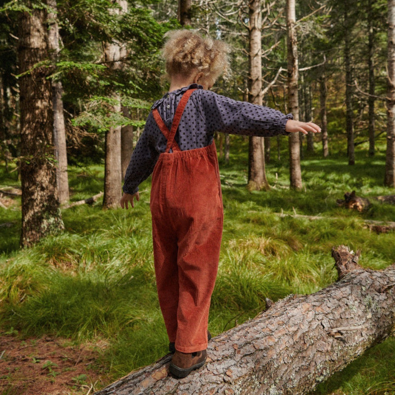 Nature Baby Ruffle Cameron Blouse - Violet Polka Dot
