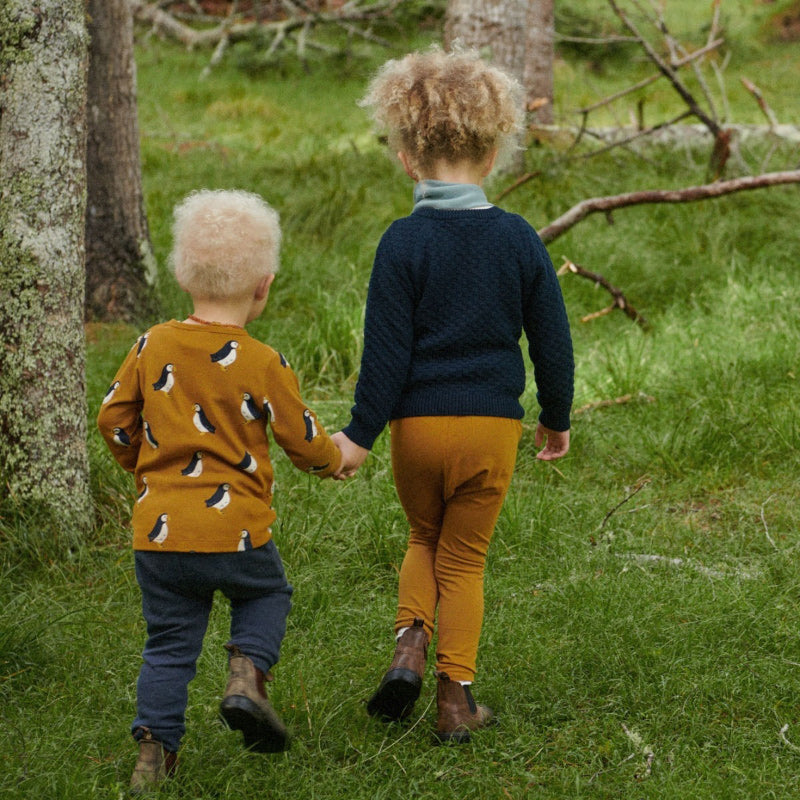 Nature Baby LS River Tee - Puffin Toffee Print