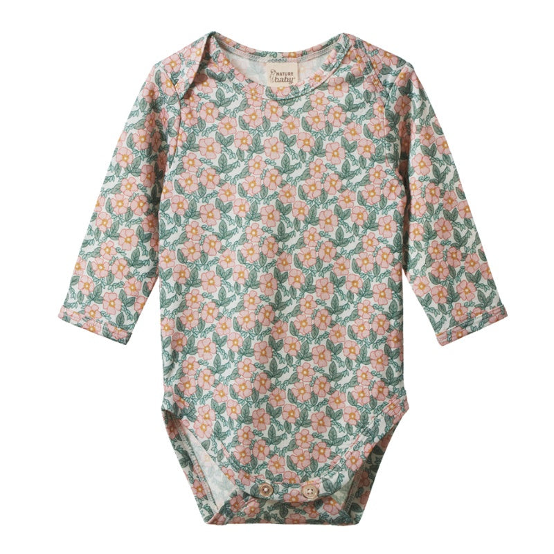 Nature Baby Merino LS Bodysuit - Garland