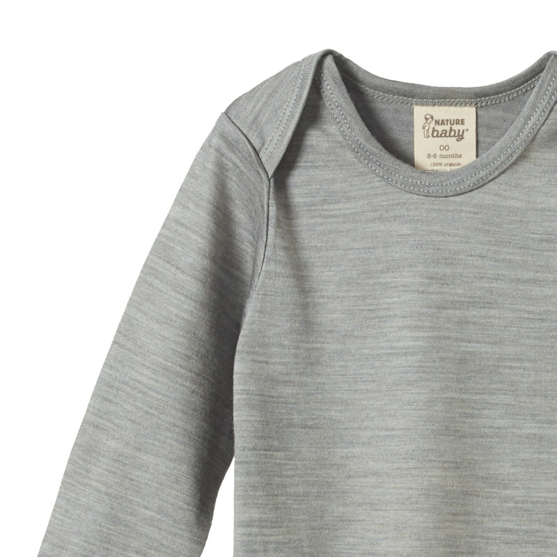 Nature Baby Merino Ess LS Bodysuit - Grey Marl