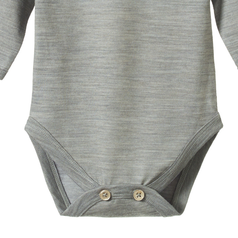 Nature Baby Merino Ess LS Bodysuit - Grey Marl