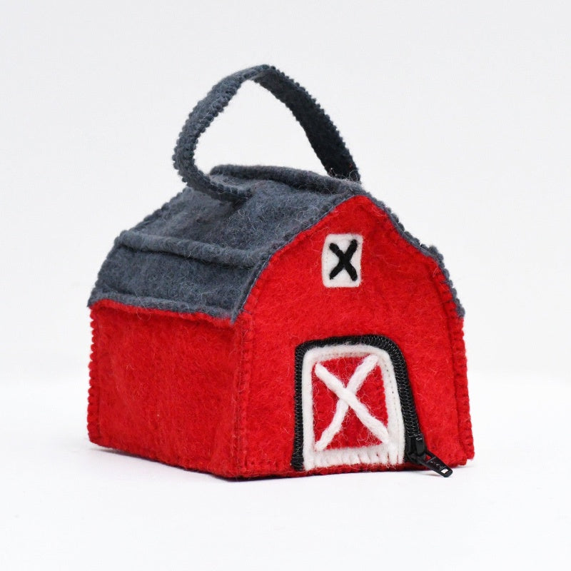 Felt Finger Puppet - Farm Barn Bag