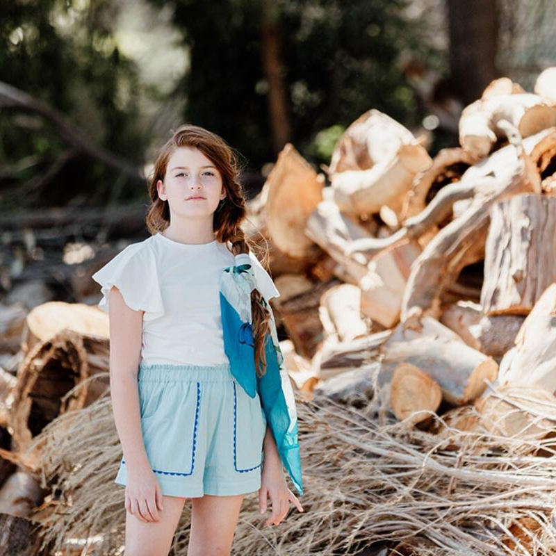 Peggy Brigitte Ric Rac Shorts - Aqua