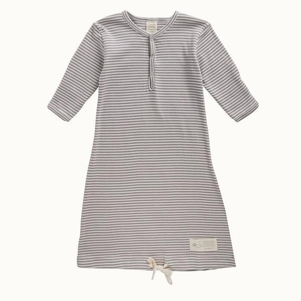 Nature Baby Gown - Grey Stripe