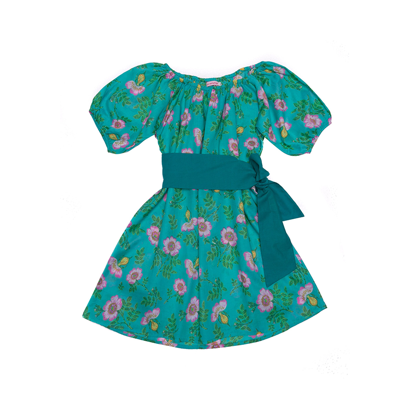 Coco & Ginger Hera Dress - Jade Dogwood Cotton