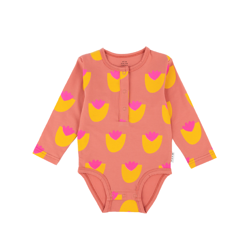 Olive & The Captain LS Bodysuit - Budding Artist Citrus