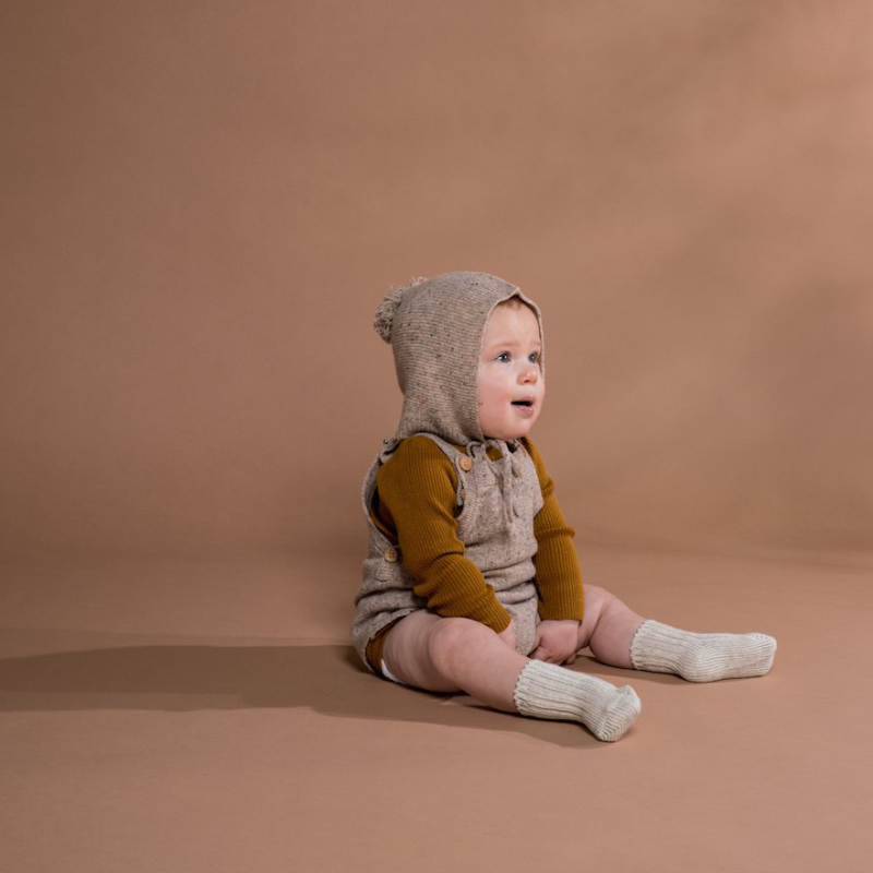Grown Speckle Merino Bonnet - Stone