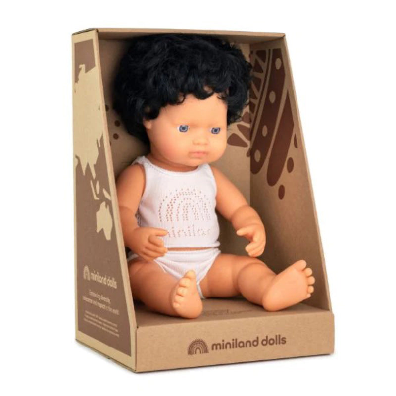 Miniland Doll - Blk Curly Hair Cauc. Boy