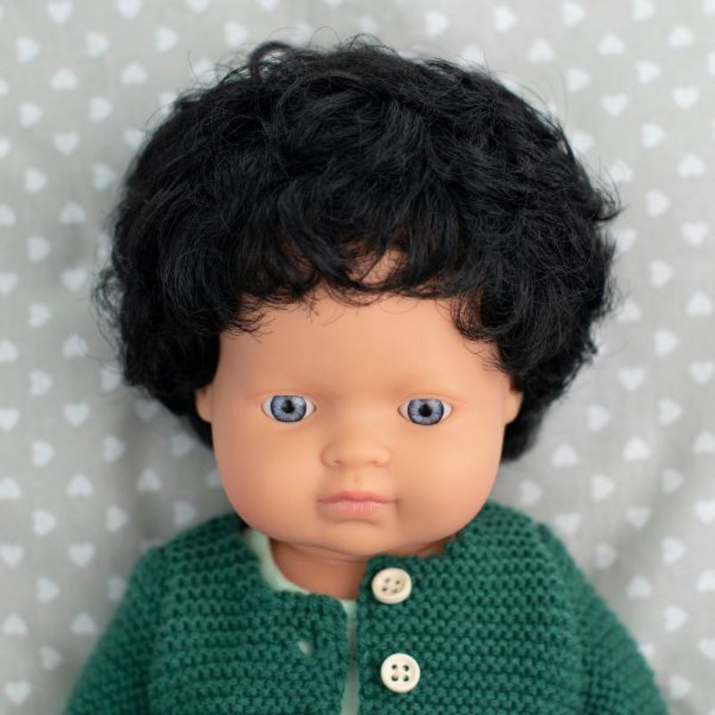 Miniland Doll - Blk Curly Hair Cauc. Boy