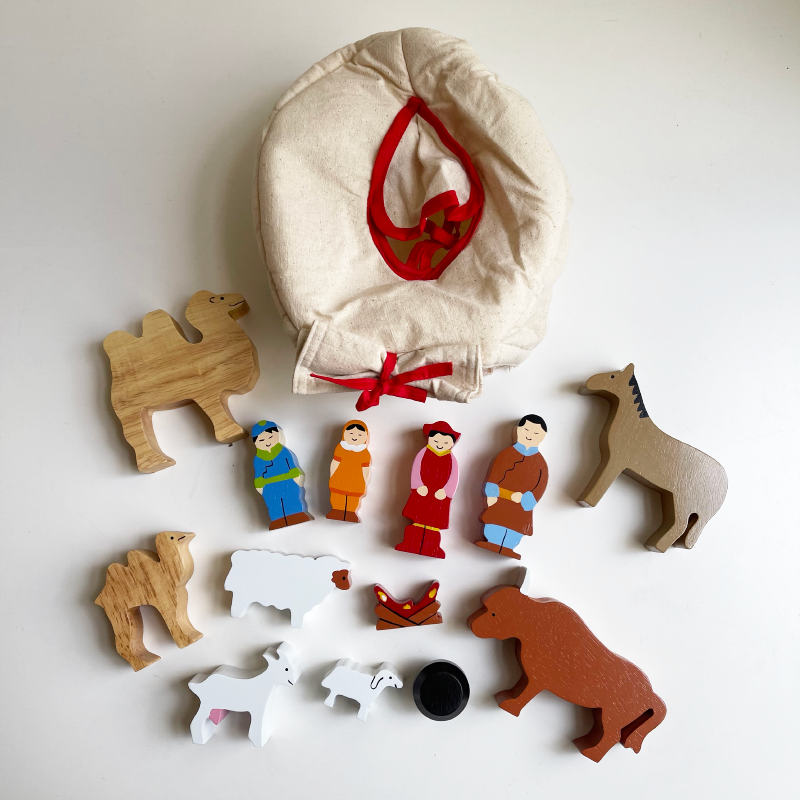 Mongolian Nomad w/yurt 14PC