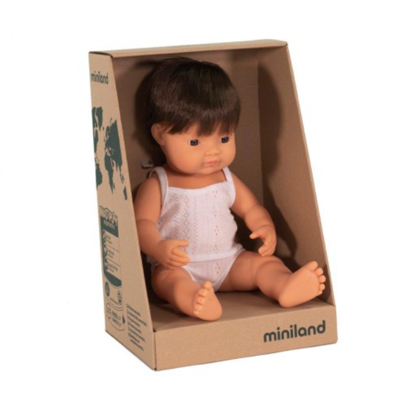 Miniland Caucasian Boy Brunette 38cm