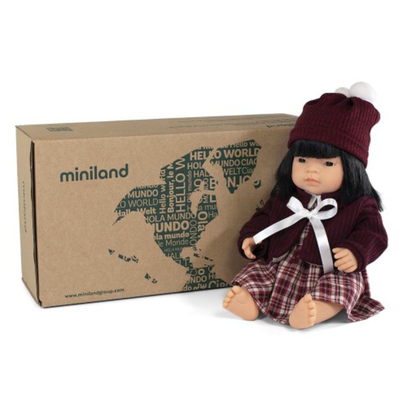 Miniland Anatomically Correct Doll - Asian Girl 38cm + Outfit