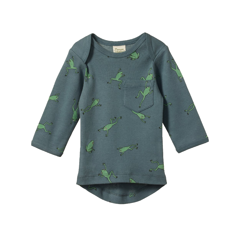 Nature Baby LS Pocket Tee - Leapfrog Spring