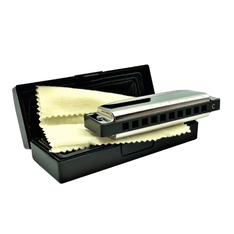 Metal Harmonica - 10 Holes in Case