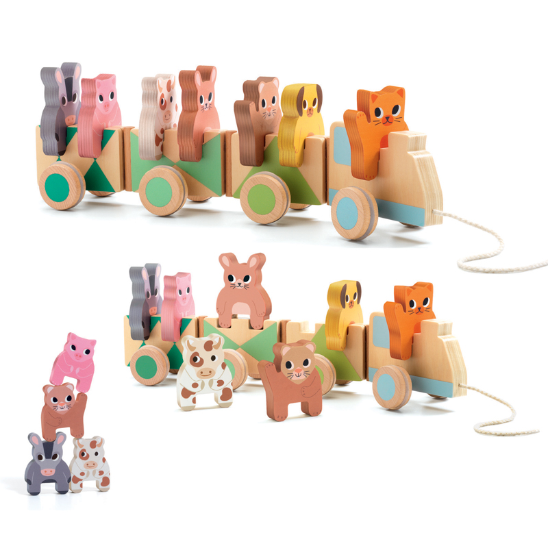 Djeco Trainimo Wooden Train - Farm