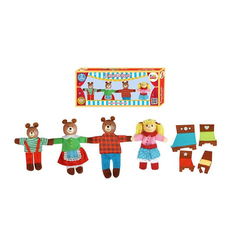 Finger Puppet Set - Goldilock & 3 Bears
