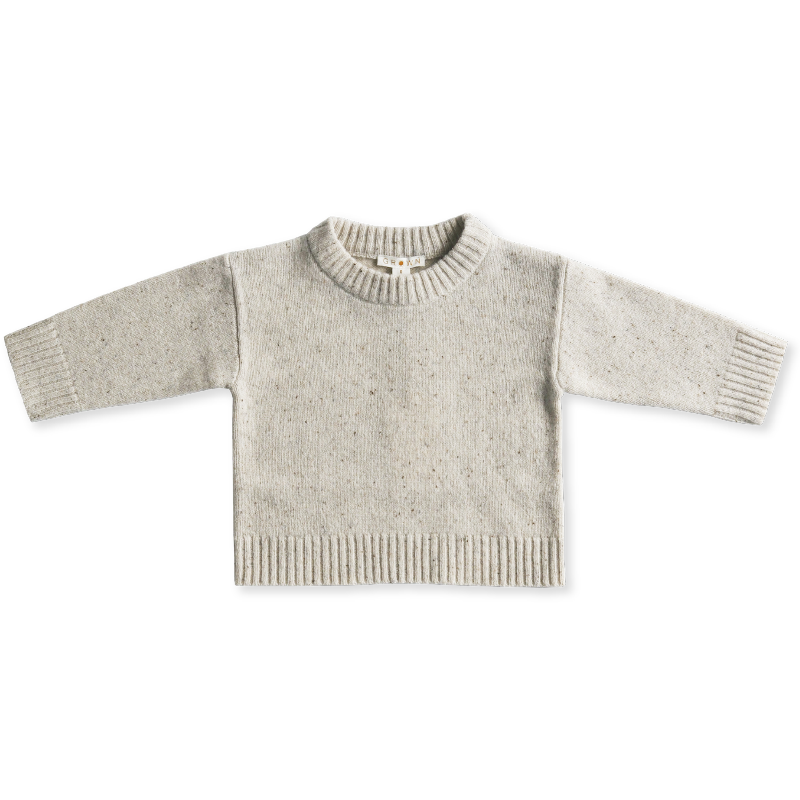 Grown Speckled Merino Pullover - Snow