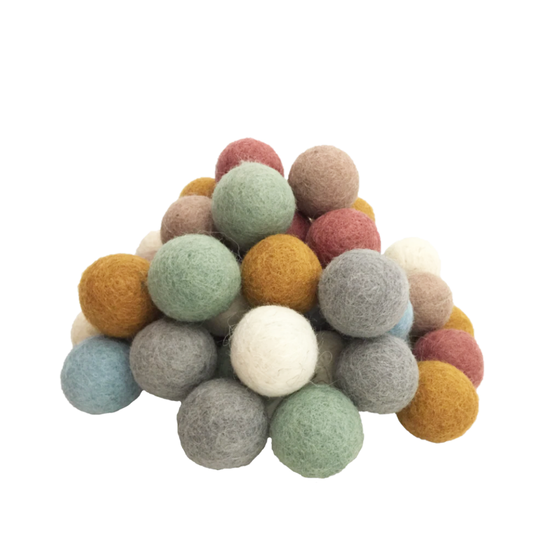 Papoose Earth Felt Balls 3.5cm/49PC