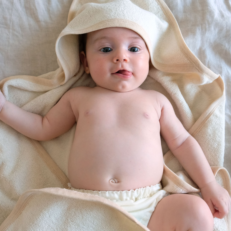 Sustainable Hooded Bath Towel - Natural White