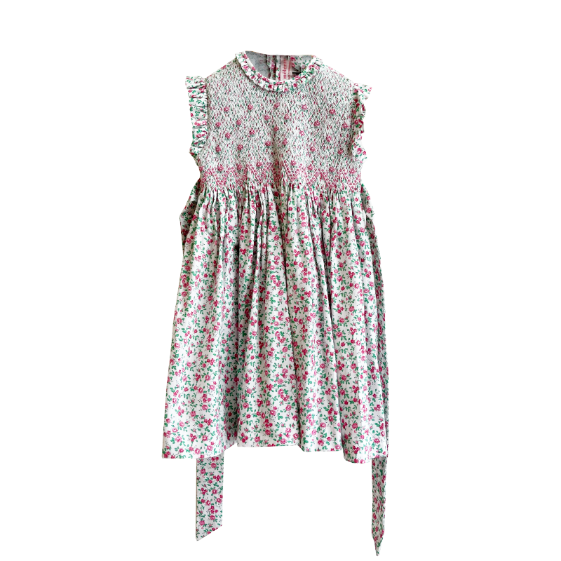Meleze Hand Smock Dress - Fuchsia Floral