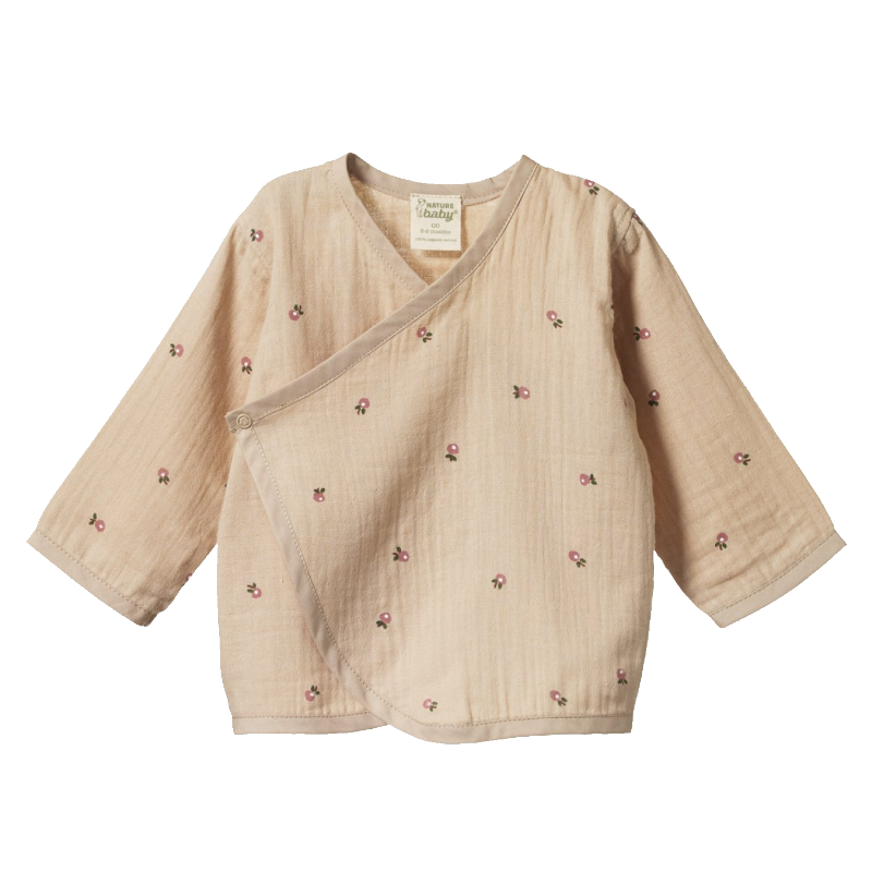 Nature Baby Muslin Kimono Jacket - Posey Blossom Fawn