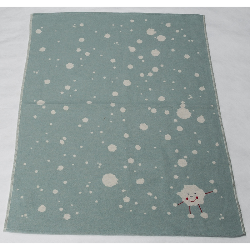 David Fussenegger Eco Bassinet Blanket - Light Green Splashes