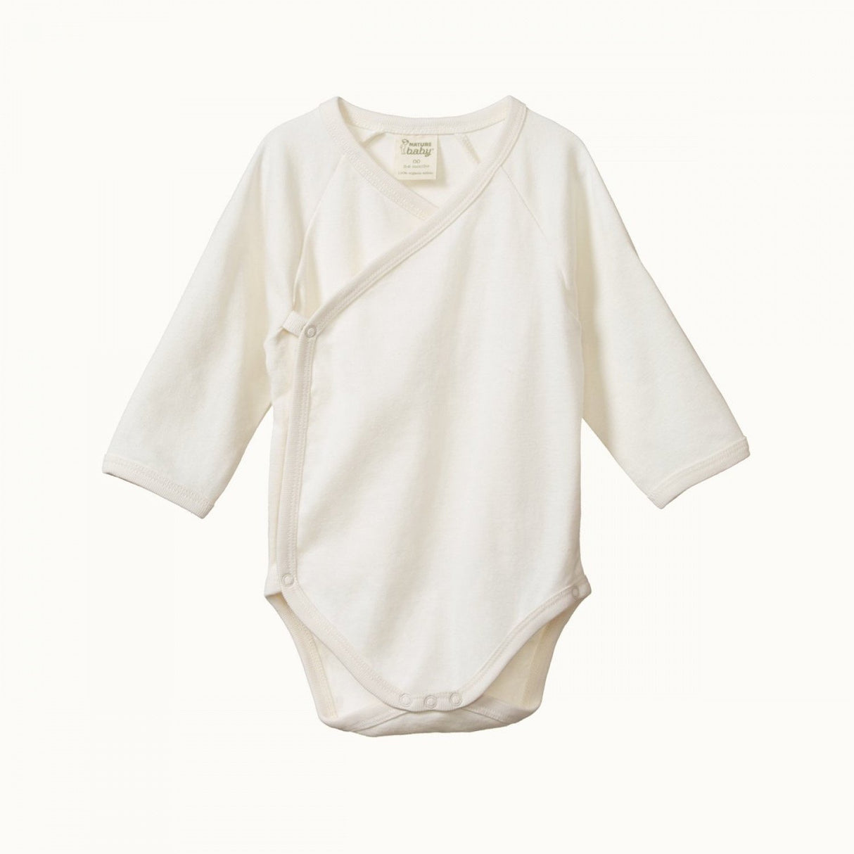 Nature Baby L/S Kimono Bodysuit - Natural