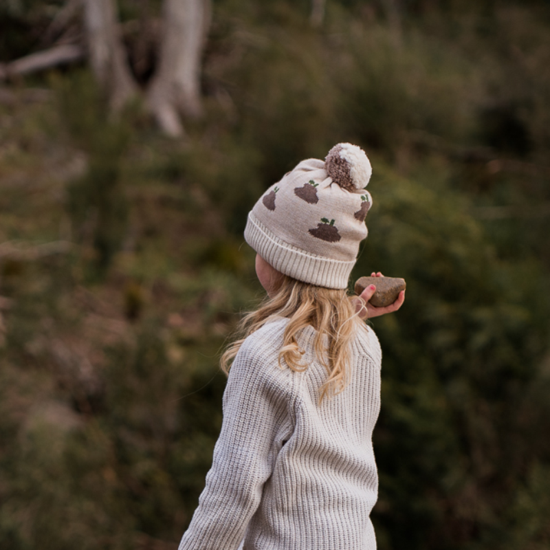 Acorn Pear Beanie - Oatmeal/Chestnut