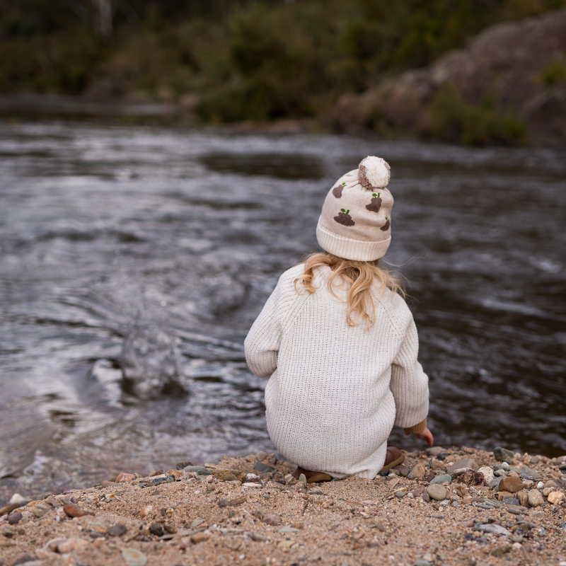 Acorn Pear Beanie - Oatmeal/Chestnut