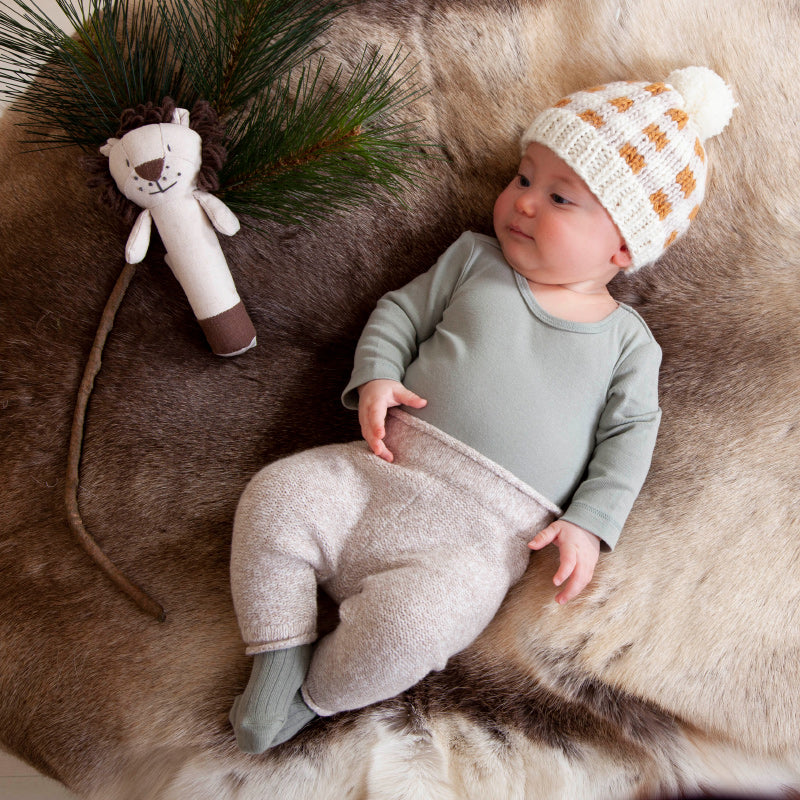 Acorn Checks Beanie - Caramel