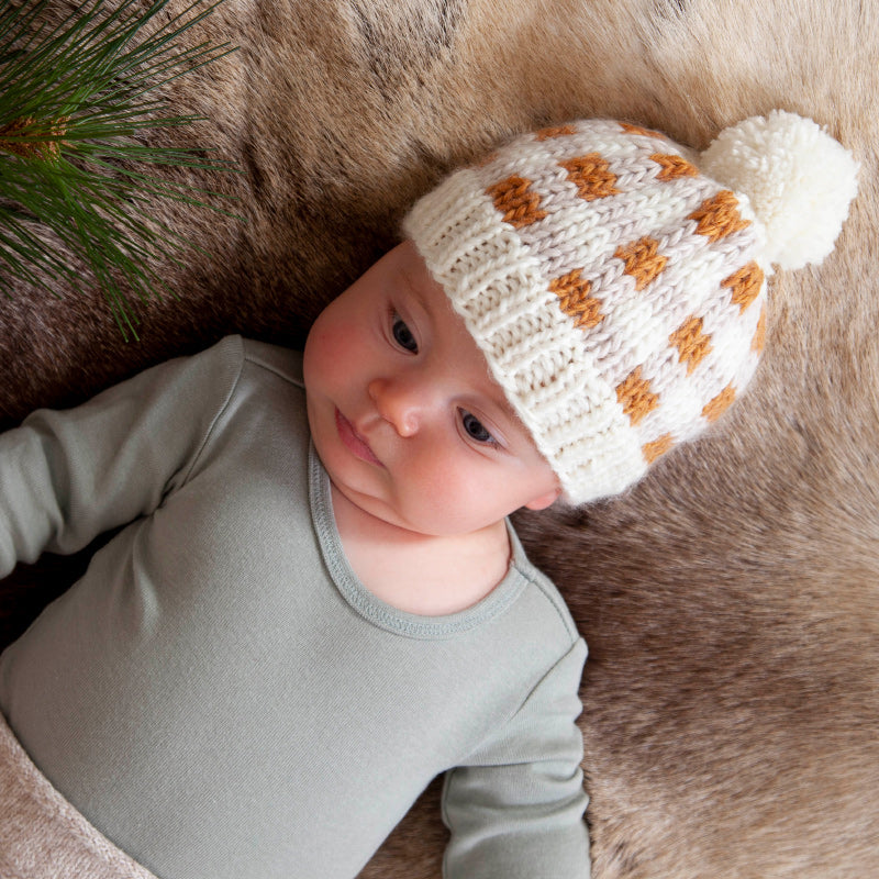 Acorn Checks Beanie - Caramel