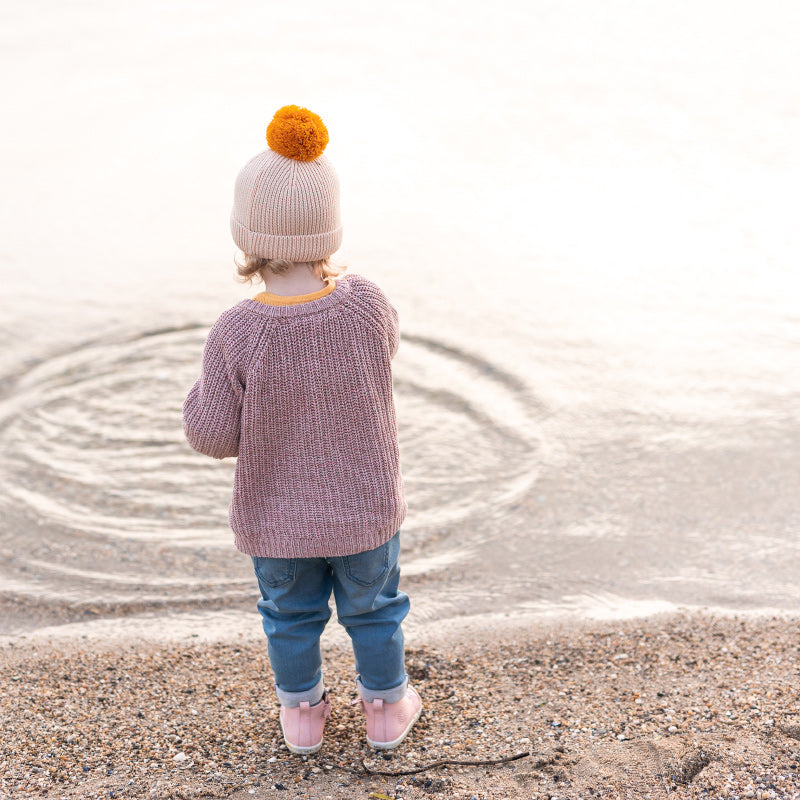 Acorn Oslo Merino Ribbed Beanie - Cream/Mustard