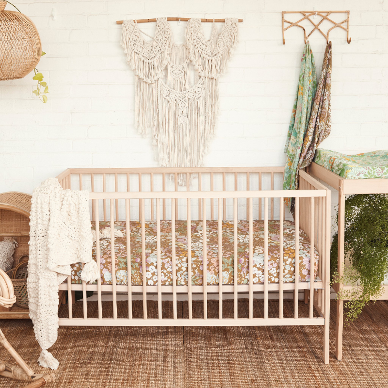 Banabae Hemp/Org Cotton Cot Sheet - Wild Meadow