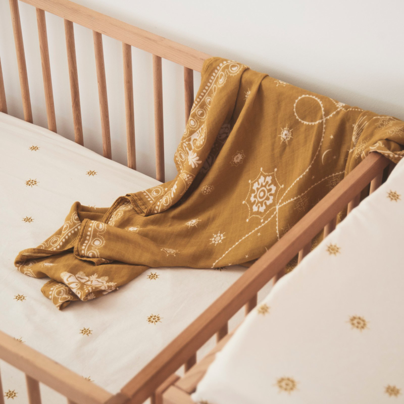 Banabae Bamboo/Org Cotton Swaddle - Celestial Gold