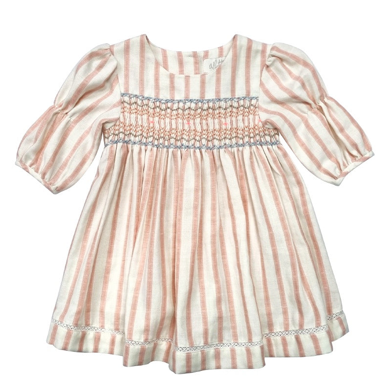 Albetta Hand Smocked Dress - Stripe