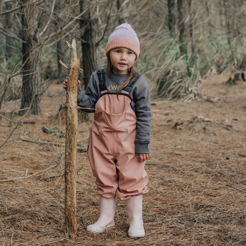 Crywolf Play Rain Overalls - Dusty Rose