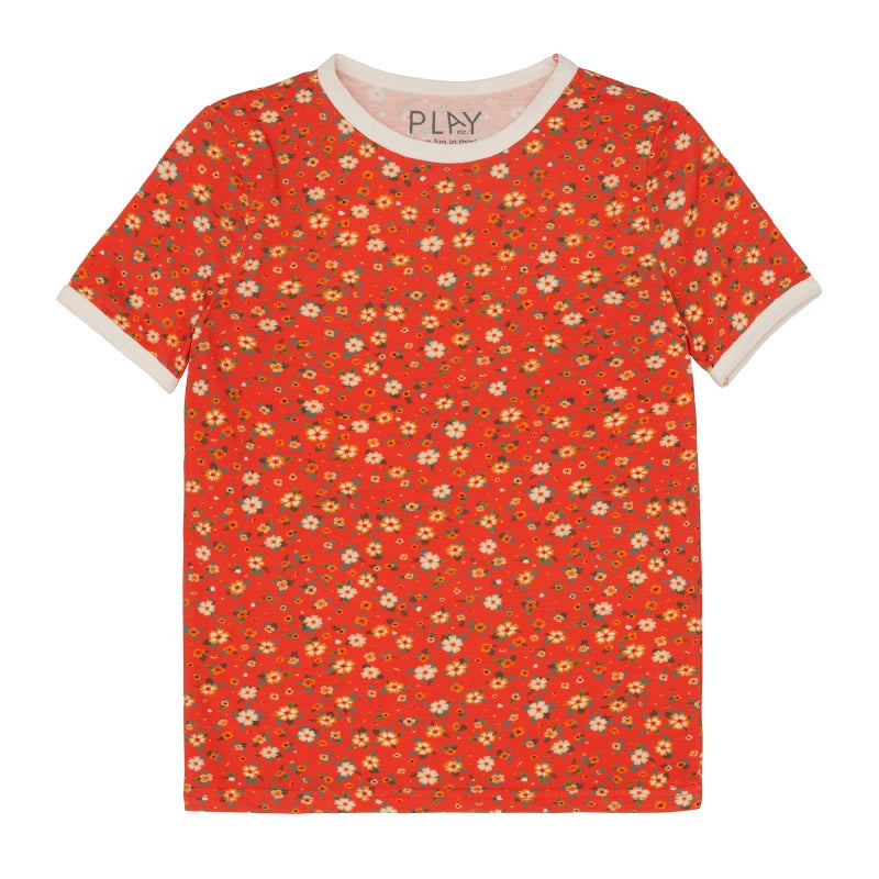 Play ETC Floral Ringer Tee - Sunkist
