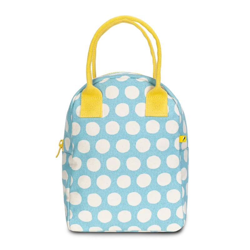 Fluf Zipper Lunch Bag - Dot Blue
