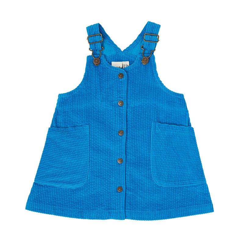 Goldie And Ace Polly Corduroy Pinafore - Lake