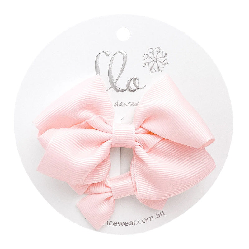 Flo Dancewear Small/Med Clip Bow Set - Pink