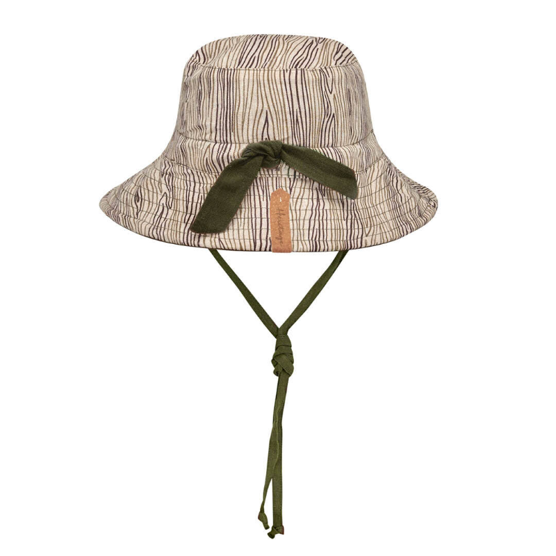 Bedhead Kids Reversible Sunhat - Explorer Bark/Olive