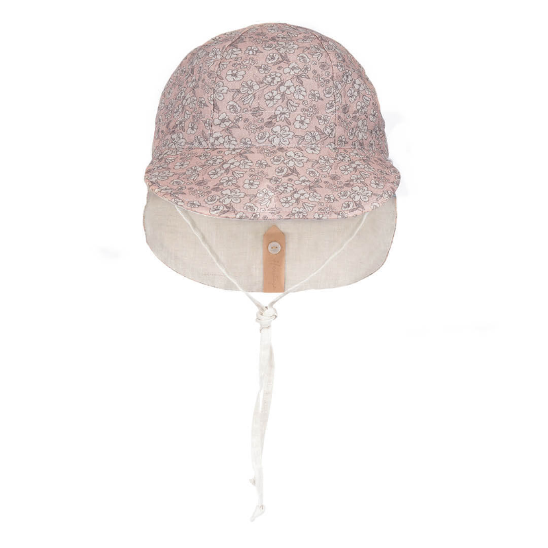 Bedhead 'Lounger' Baby Reversible Flap Sun Hat - Florence Flax