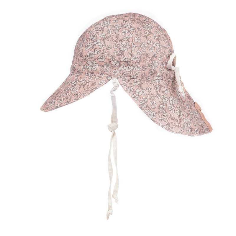 Bedhead 'Lounger' Baby Reversible Flap Sun Hat - Florence Flax