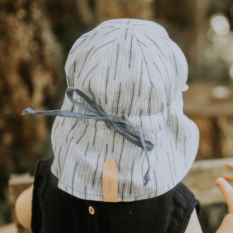 Bedhead 'Lounger' Baby Reversible Flap Sun Hat - Sprig Steele
