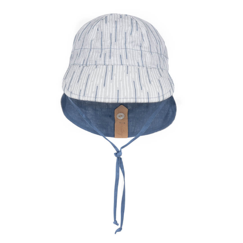 Bedhead 'Lounger' Baby Reversible Flap Sun Hat - Sprig Steele