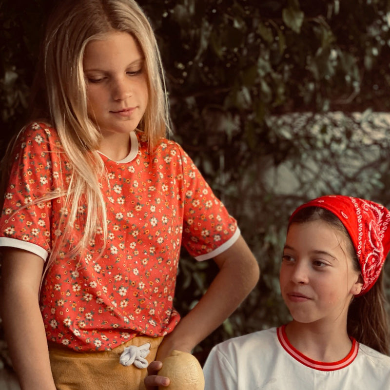 Play ETC Floral Ringer Tee - Sunkist