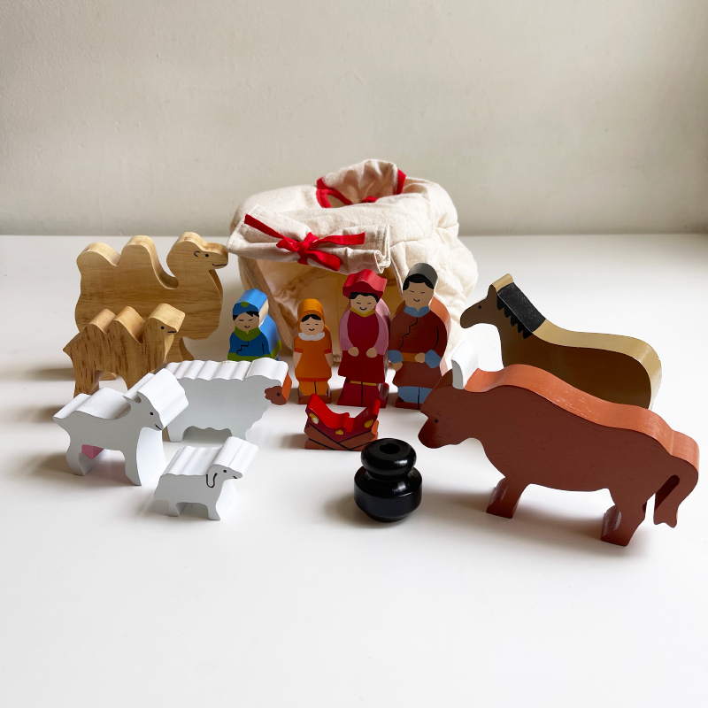 Mongolian Nomad w/yurt 14PC