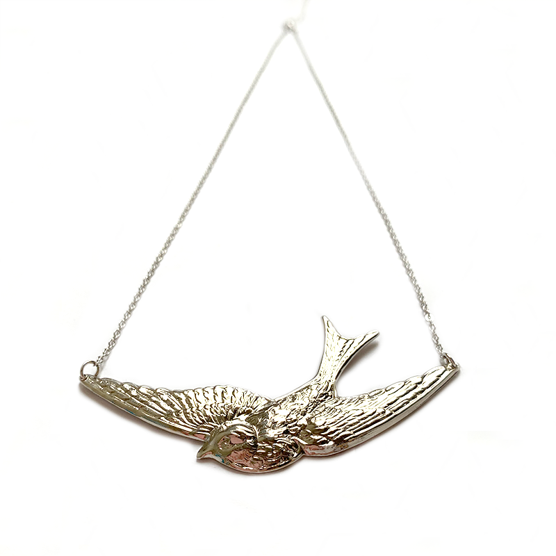 Swallow Necklace Silver - Large